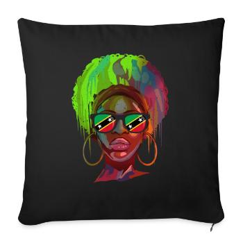 Saint Kitts and Nevis - Sofa pillowcase 17,3'' x 17,3'' (45 x 45 cm) - black - Front