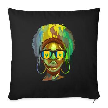 St. Vincent und die Grenadinen - Sofakissenbezug 45 x 45 cm - Schwarz - Vorne