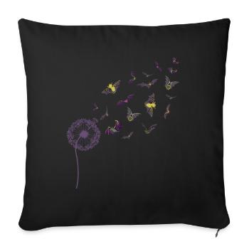 Animal Halloween Cadeau Pissenlit Chauve-souris - Housse de coussin décorative 45 x 45 cm - noir - Devant
