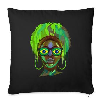 Brazil - Sofa pillowcase 17,3'' x 17,3'' (45 x 45 cm) - black - Front