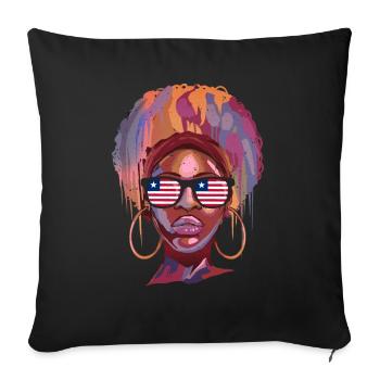 Libéria - Housse de coussin décorative 45 x 45 cm - noir - Devant