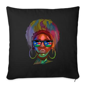 Sud Soudan - Housse de coussin décorative 45 x 45 cm - noir - Devant