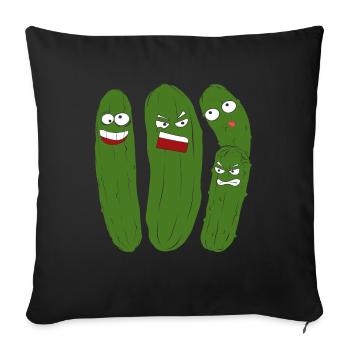 Sour Cucumber Pickle Cadeau Concombre Drôle - Housse de coussin décorative 45 x 45 cm - noir - Devant