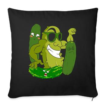 Sour Cucumber Funny Cadeau Lunettes de soleil Concombre - Housse de coussin décorative 45 x 45 cm - noir - Devant