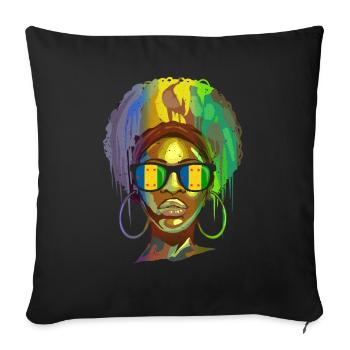 Ogoni - Housse de coussin décorative 45 x 45 cm - noir - Devant