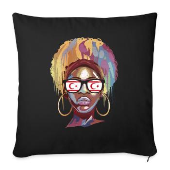 Northern Cyprus - Sofa pillowcase 17,3'' x 17,3'' (45 x 45 cm) - black - Front