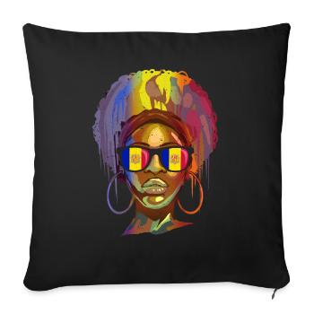 Andorra - Sofa pillowcase 17,3'' x 17,3'' (45 x 45 cm) - black - Front