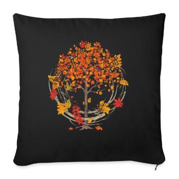 Colorful Foliage Forest Tree Deciduous Leaves Gift Autumn - Sofa pillowcase 17,3'' x 17,3'' (45 x 45 cm) - black - Front