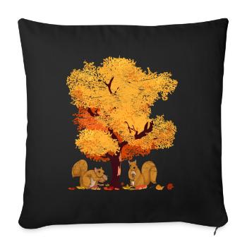 Colorful Tree Deciduous Leaves Foliage Gift Autumn - Sofa pillowcase 17,3'' x 17,3'' (45 x 45 cm) - black - Front