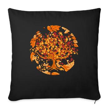Nature Foliage Forest Colorful Foliage Leaves Gift Autumn - Sofa pillowcase 17,3'' x 17,3'' (45 x 45 cm) - black - Front