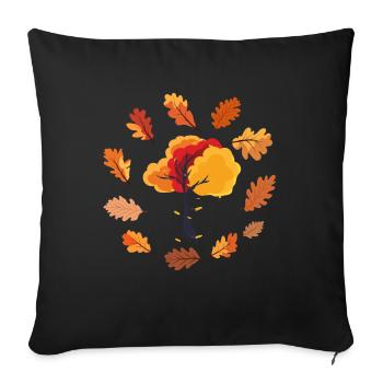Nature Deciduous Leaves Foliage Tree Gift Autumn - Sofa pillowcase 17,3'' x 17,3'' (45 x 45 cm) - black - Front