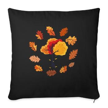 Colorful Foliage Tree Deciduous Leaves Gift Autumn - Sofa pillowcase 17,3'' x 17,3'' (45 x 45 cm) - black - Front