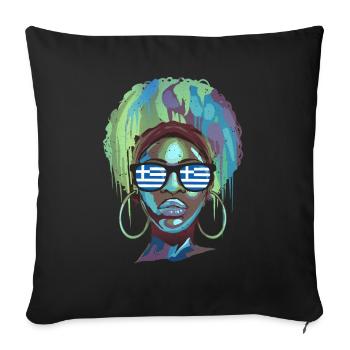 Grèce - Housse de coussin décorative 45 x 45 cm - noir - Devant