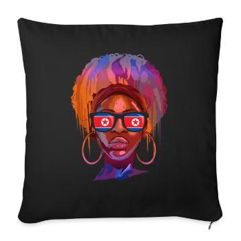 North Korea - Sofa pillowcase 17,3'' x 17,3'' (45 x 45 cm) - black - Front