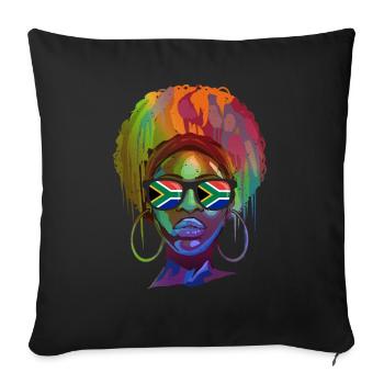 Afrique du Sud - Housse de coussin décorative 45 x 45 cm - noir - Devant
