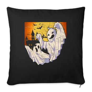 Fantôme effrayant Cadeau Halloween Fantôme - Housse de coussin décorative 45 x 45 cm - noir - Devant