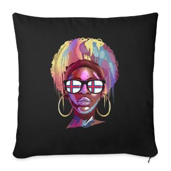 Îles Féroé - Housse de coussin décorative 45 x 45 cm - noir - Devant