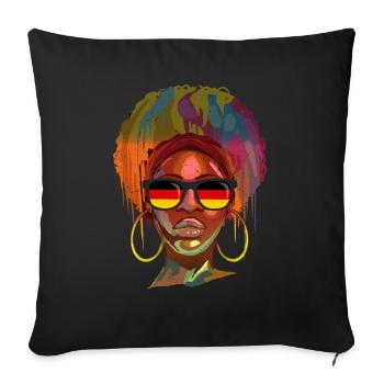 Germany - Sofa pillowcase 17,3'' x 17,3'' (45 x 45 cm) - black - Front