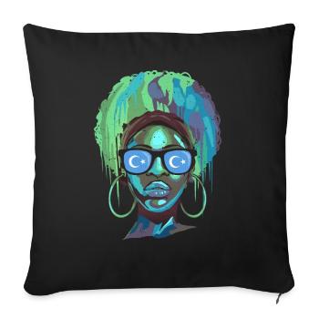 Ouïghours - Housse de coussin décorative 45 x 45 cm - noir - Devant
