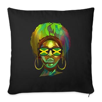 Jamaika - Sofakissenbezug 45 x 45 cm - Schwarz - Vorne