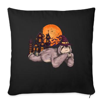 Witches Hat Full Moon Gift Halloween Sloth - Sofa pillowcase 17,3'' x 17,3'' (45 x 45 cm) - black - Front