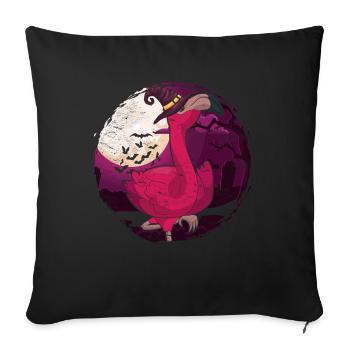 Full Moon Witches Hat Gift Halloween Flamingo - Sofa pillowcase 17,3'' x 17,3'' (45 x 45 cm) - black - Front