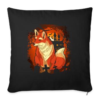 Forest Animal Forest Dweller Halloween Gift Fox - Housse de coussin décorative 45 x 45 cm - noir - Devant