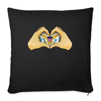 American Virgin Islands - Sofa pillowcase 17,3'' x 17,3'' (45 x 45 cm) - black - Front