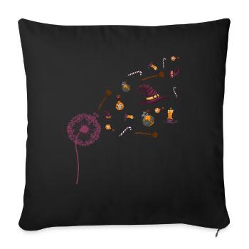 Creepy Witch Hat Gift Dandelion Halloween - Sofa pillowcase 17,3'' x 17,3'' (45 x 45 cm) - black - Front