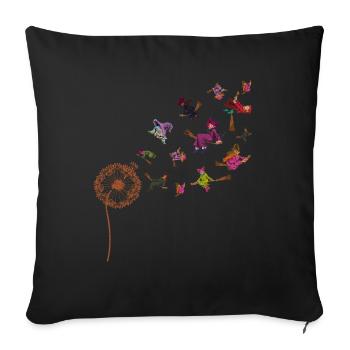 Creepy Witches Gift Dandelion Halloween - Sofa pillowcase 17,3'' x 17,3'' (45 x 45 cm) - black - Front