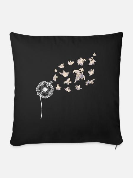 Pusteblume Gruseliges Geister Geschenk Halloween - Sofakissenbezug 45 x 45 cm - Schwarz