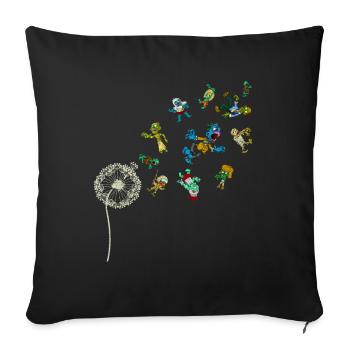 Creepy Zombie Gift Dandelion Halloween - Sofa pillowcase 17,3'' x 17,3'' (45 x 45 cm) - black - Front