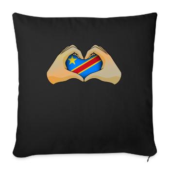Demokratische Republik Kongo - Sofakissenbezug 45 x 45 cm - Schwarz - Vorne