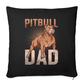 Pitbull Daddy Dogs Father's Day Gift Pitbull - Sofa pillowcase 17,3'' x 17,3'' (45 x 45 cm) - black - Front