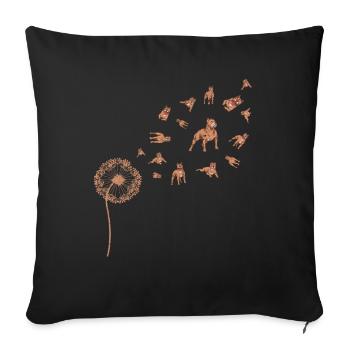 Dog Lover Dogs Cadeau Pissenlit Pitbull - Housse de coussin décorative 45 x 45 cm - noir - Devant