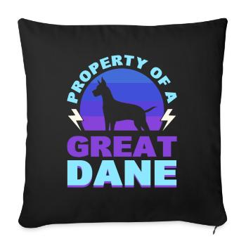 Property Of A Great Dane Dog Lover - Sofa pillowcase 17,3'' x 17,3'' (45 x 45 cm) - black - Front