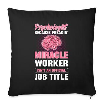 Psychologist Official Job Title Psychology Psych - Sofa pillowcase 17,3'' x 17,3'' (45 x 45 cm) - black - Front