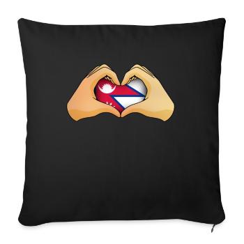 Nepal - Sofa pillowcase 17,3'' x 17,3'' (45 x 45 cm) - black - Front