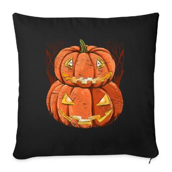 Jack O Lantern Halloween Geschenk Kürbis - Sofakissenbezug 45 x 45 cm - Schwarz - Vorne