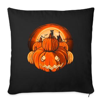 Halloween Full Moon Bat Cadeau Citrouille - Housse de coussin décorative 45 x 45 cm - noir - Devant