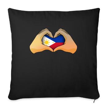 Philippines - Sofa pillowcase 17,3'' x 17,3'' (45 x 45 cm) - black - Front