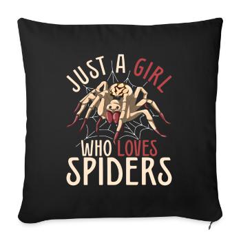 Arachnide Animal Lover Fille Cadeau Araignée - Housse de coussin décorative 45 x 45 cm - noir - Devant