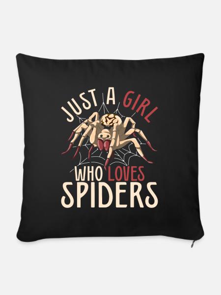 Arachnide Tierliebhaber Mädchen Geschenk Spinne - Sofakissenbezug 45 x 45 cm - Schwarz