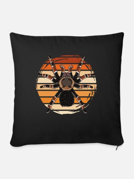 Retro Vogelspinne Tarantel Spinne - Sofakissenbezug 45 x 45 cm - Schwarz