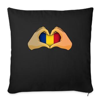 Rumänien - Sofakissenbezug 45 x 45 cm - Schwarz - Vorne