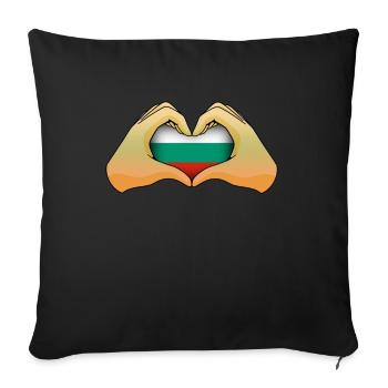 Bulgaria - Sofa pillowcase 17,3'' x 17,3'' (45 x 45 cm) - black - Front