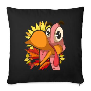 Sunflower Autumn Foliage Bird Gift Turkey - Sofa pillowcase 17,3'' x 17,3'' (45 x 45 cm) - black - Front