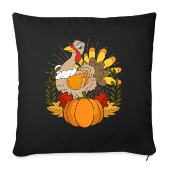 Autumn Foliage Bird Pumpkin Animal Gift Turkey - Sofa pillowcase 17,3'' x 17,3'' (45 x 45 cm) - black - Front