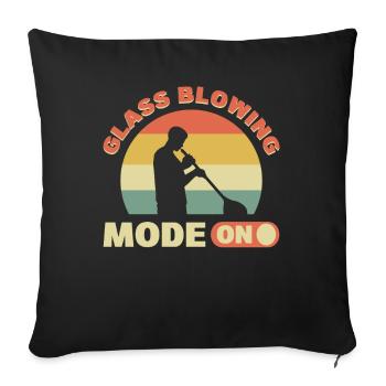 Glassblowing Mode On Glassblower Glass Blowing - Sofa pillowcase 17,3'' x 17,3'' (45 x 45 cm) - black - Front