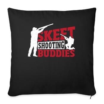 Skeet Shooting Buddies Skeet Shooter Clay Target - Sofa pillowcase 17,3'' x 17,3'' (45 x 45 cm) - black - Front